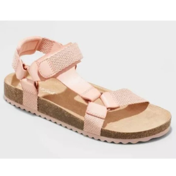 Girls' Val Footbed Sandals - Cat & Jack™ Blush - Picture 1 of 4